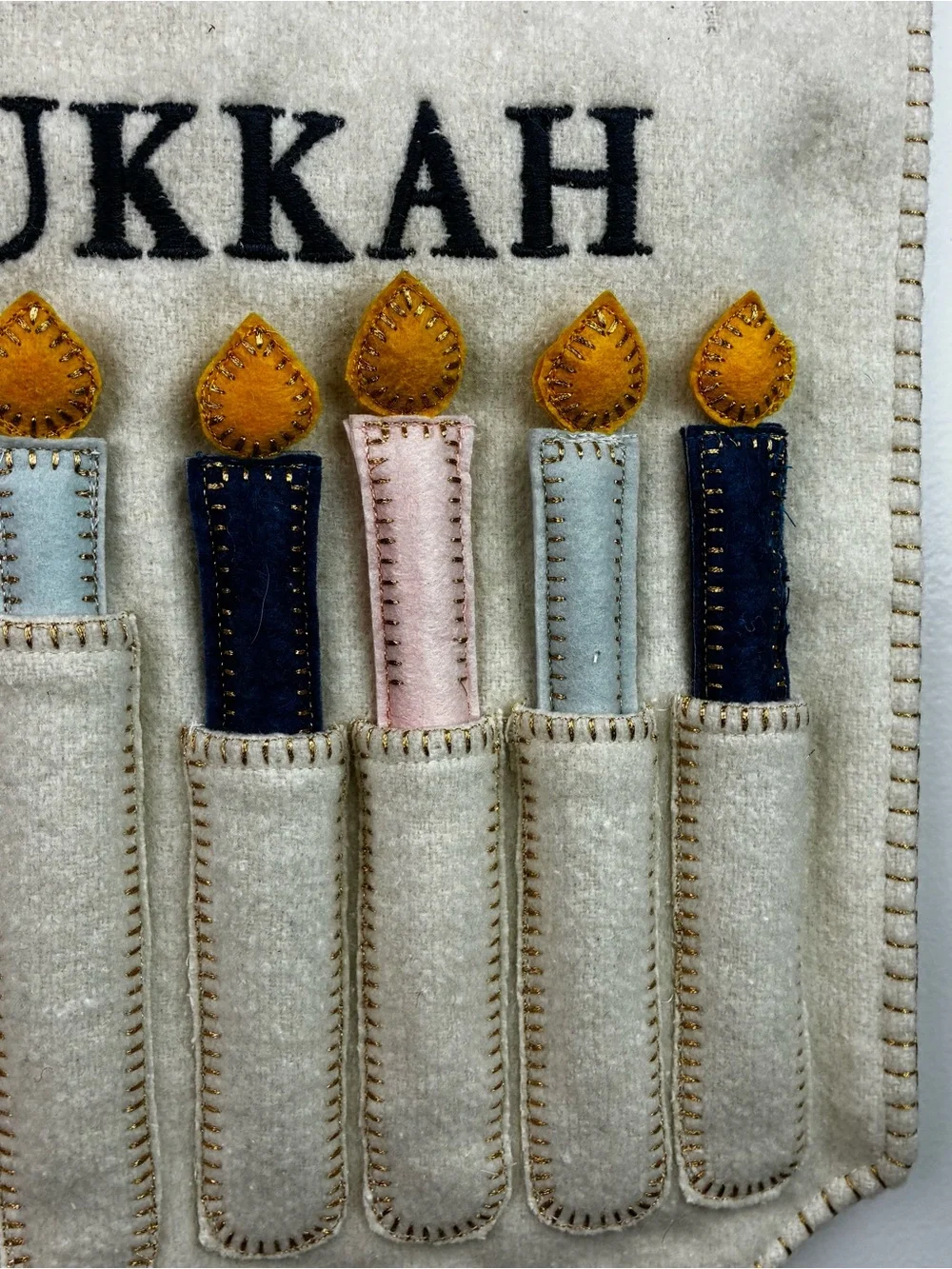 Hanukkah Felt 8 Days Wall Hanging Removeable Candles!